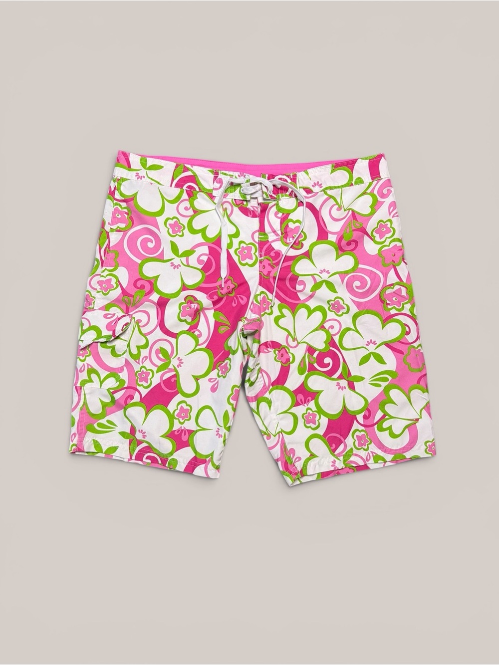 Y2K Kanu Surf pink & green floral board shorts